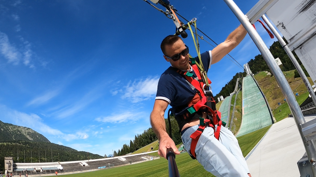 Zjazd na linie w Garmisch-Partenkirchen