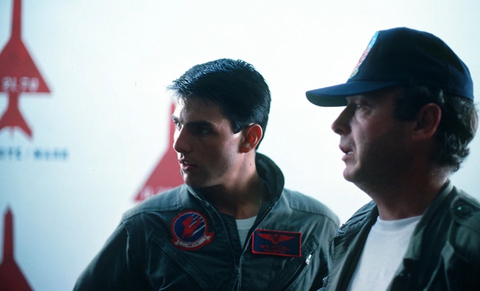 Tom Cruise i Tony Scott na planie filmu Top Gun