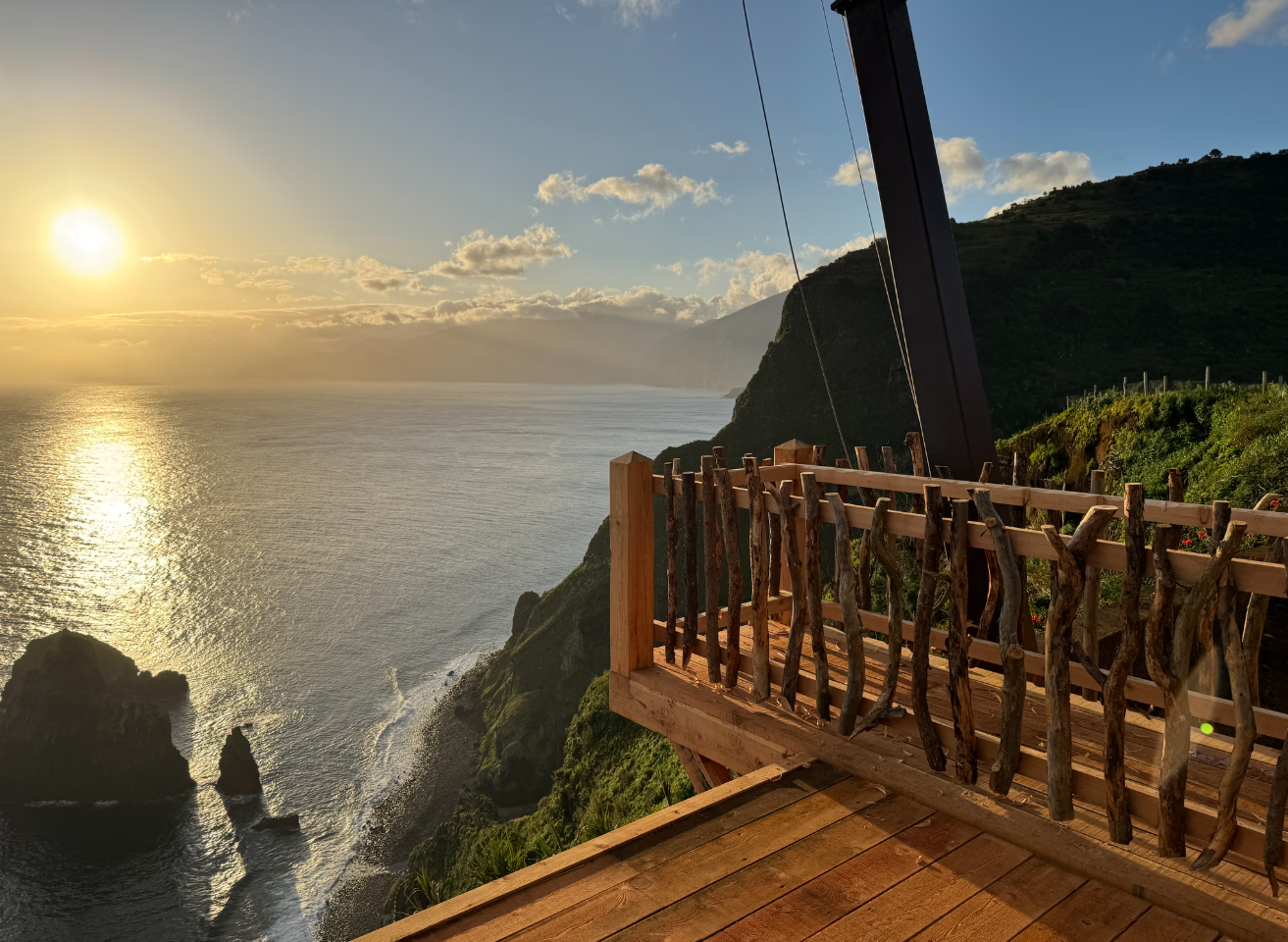 Madera, zjazd na linie, huśtawka